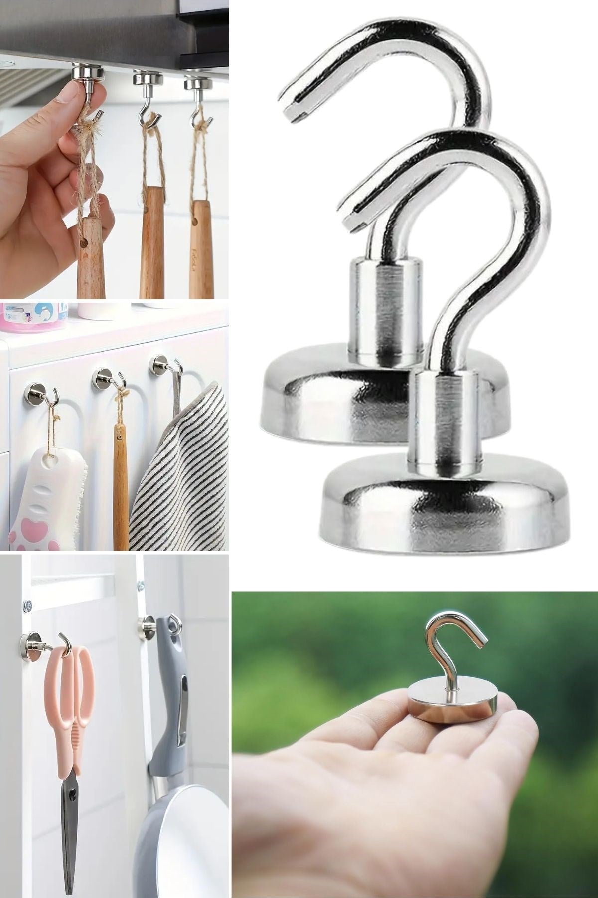 GENEL® Güçlü Manyetik Mutfak,Banyolar İçin Çok Amaçlı 2'li Magnet Askı - UcuzaGeliyor