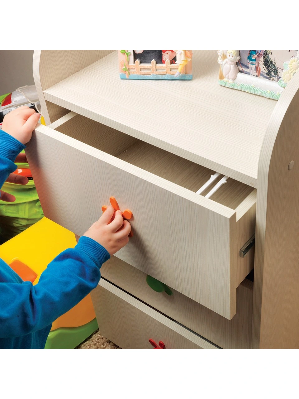 Bebek Çocuk Koruma Kilidi - Dolap Çekmece Kilidi Sürgülü Kilit