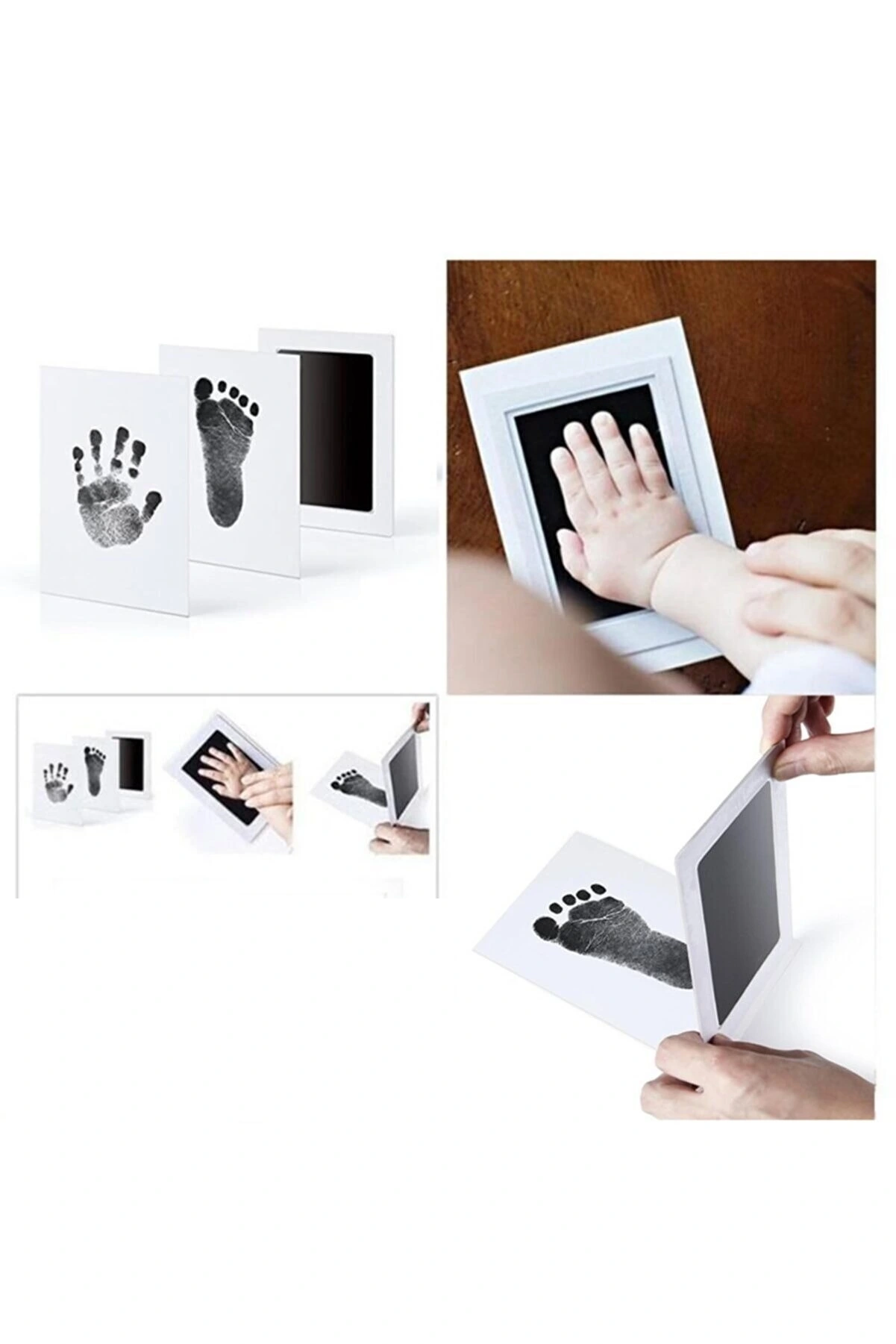 Bebek El Ayak Izi Fotoğraf Çerçevesi El Ayak İzi Kalıbı Seti