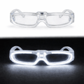 Beyaz Led Işıklı Parti Gözlüğü 3 Modlu - Glow & Gece Eğlence Gözlüğü
