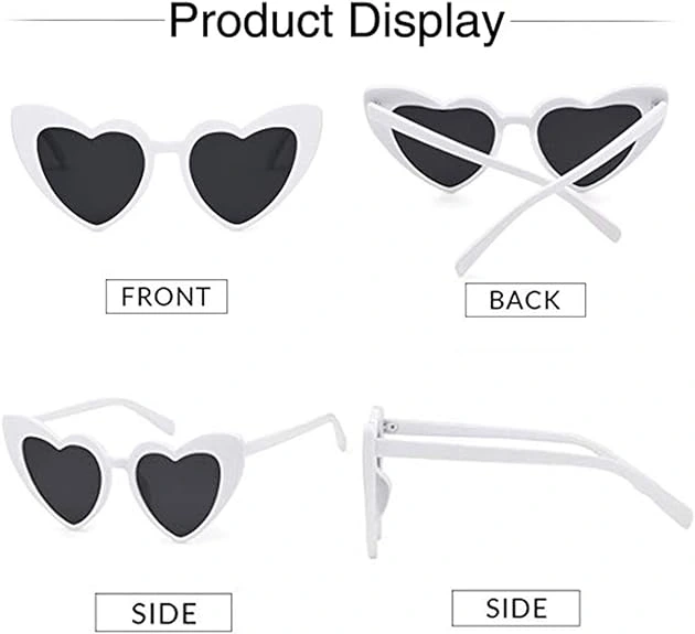 Beyaz Renk Kalp Gelin Düğün Gözlüğü 15x5 Cm