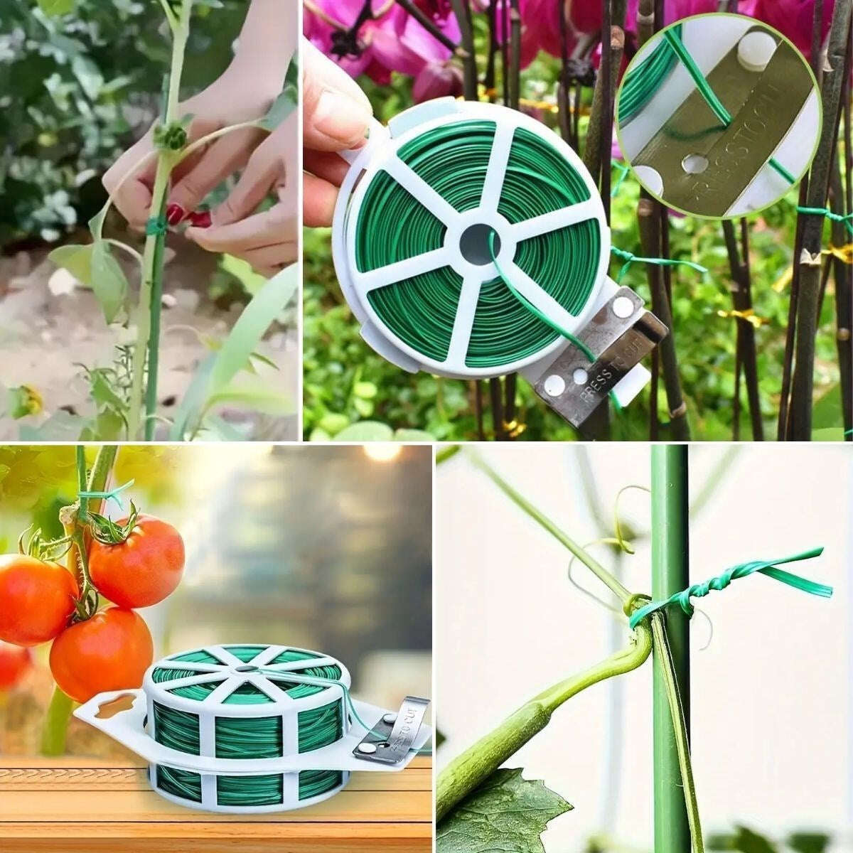 GENEL® 50 Metre Kendiliğinden Kesici Bıçaklı Bitki Saksı Kablo Sabitleme Teli - UcuzaGeliyor