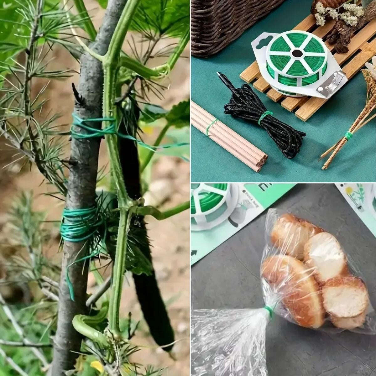 GENEL® 50 Metre Kendiliğinden Kesici Bıçaklı Bitki Saksı Kablo Sabitleme Teli - UcuzaGeliyor