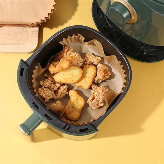50 Adet Air Fryer Pişirme Kağıdı Tek Kullanımlık Hava Fritöz Yağ Geçirmez Yapışmaz Kare Tabak Model - UcuzaGeliyor