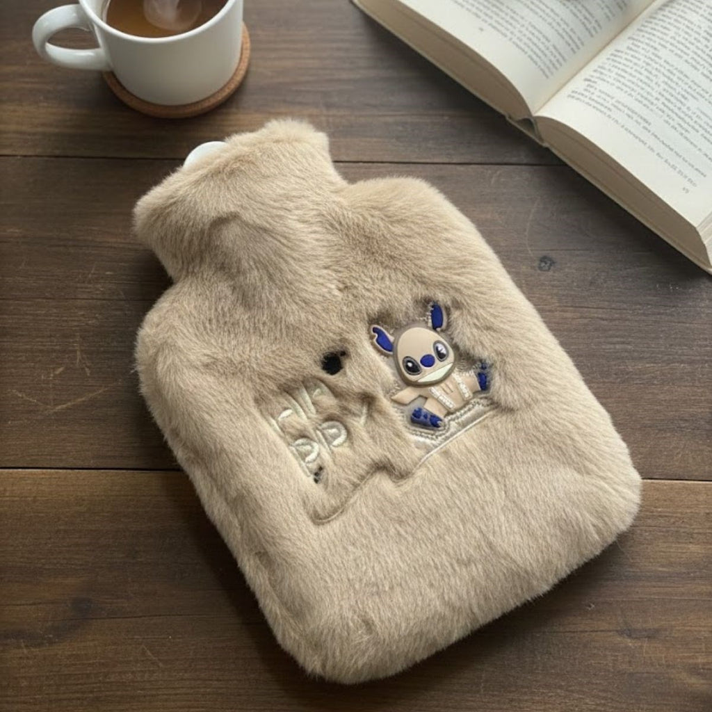 Mutlu Robot Hayvan Figürlü Peluş Sıcak Su Torbası 1 Lt - Yumuşak Kılıf, Uzun Süre Sıcak Tutan Termal Su Torbası
