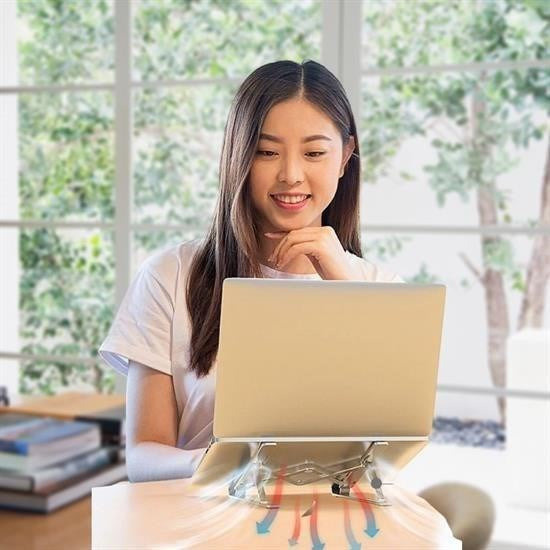 GENEL® Ayarlanabilir Dizüstü Destek Tabanı Tamamen Katlanabilir Taşınabilir Laptop Yükseltici - UcuzaGeliyor