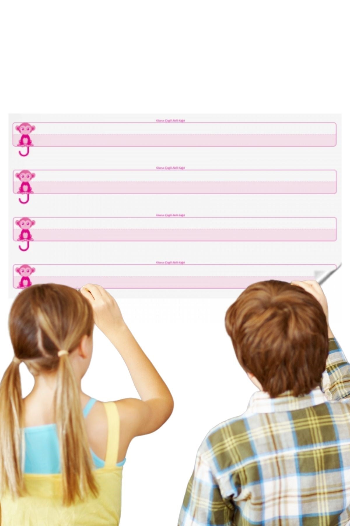 GENEL® Kılavuz Çizgili Akıllı Kağıt Yazı Tahtası Duvarda İz Bırakmaz Statik Yeni Müfredata Uygun 100x56cm - UcuzaGeliyor