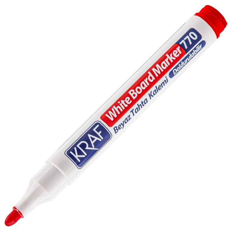 Kraf Beyaz Tahta Kalemi Doldurulabilir 770 Kırmızı