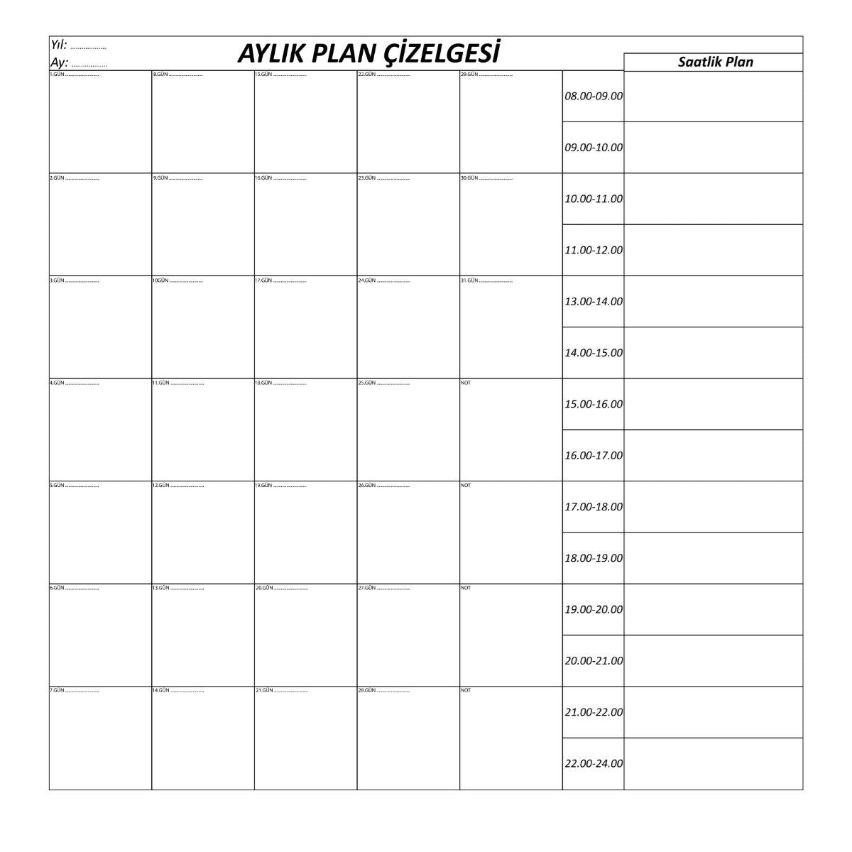 GENEL® Aylık Planlayıcı Manyetik Duvar Stickerı Takvim Plan Çizelgesi - UcuzaGeliyor