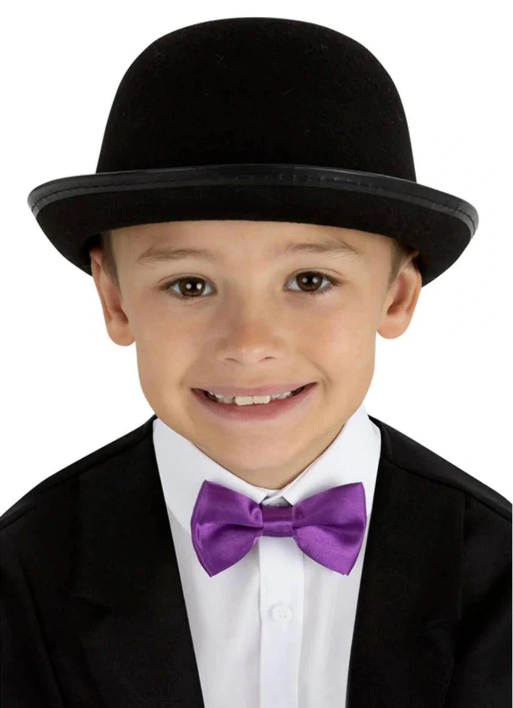 Charlie Chaplin Stil Çocuk Şapkası - Siyah Melon Parti Şapkası