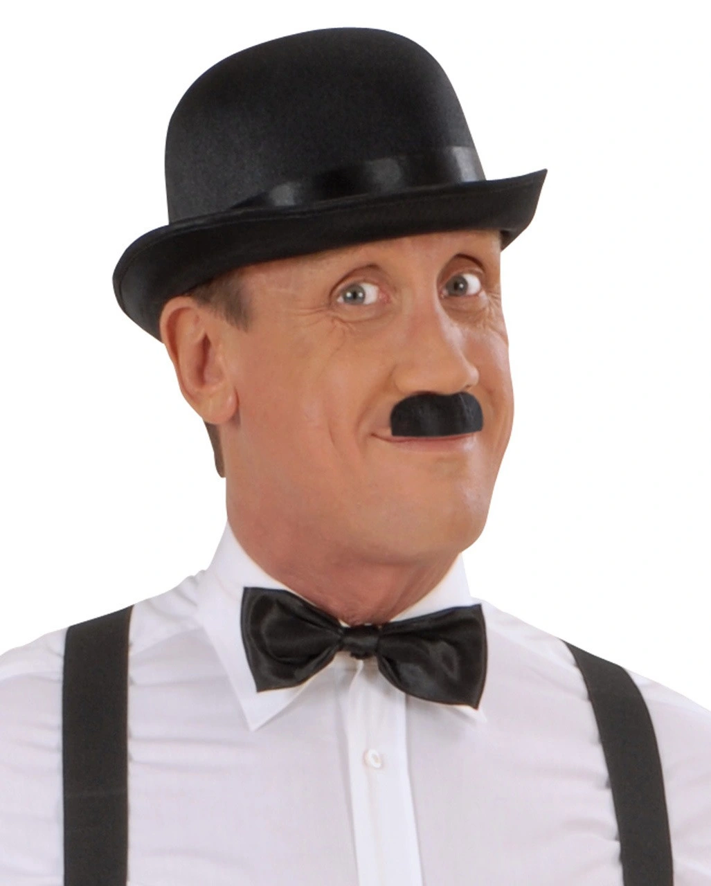 Charlie Chaplin Stil Yetişkin Şapkası - Siyah Melon Parti Şapkası