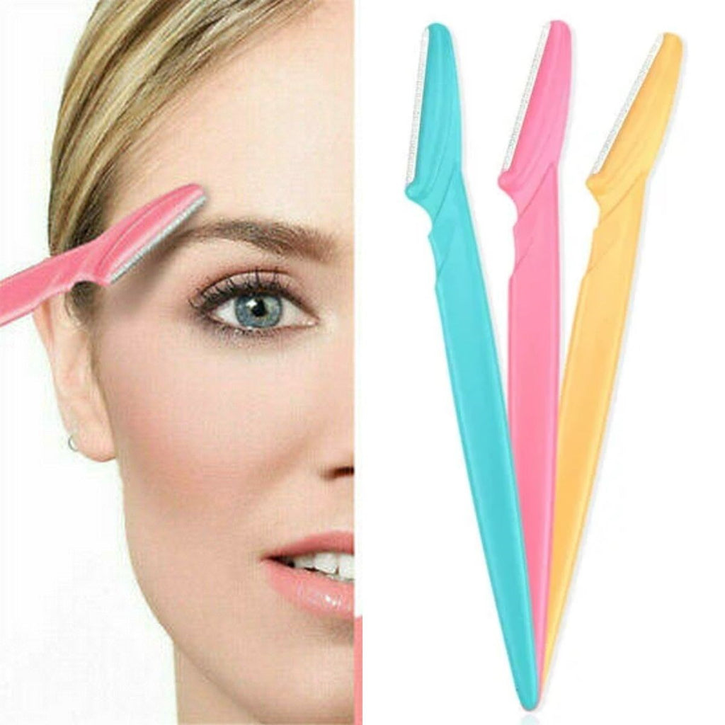 BUFFER® 3 lü Kadın Kaş Usturası Seti - Hassas Ciltler İçin Güvenli Yüz Tüy Temizleme Bıçağı
