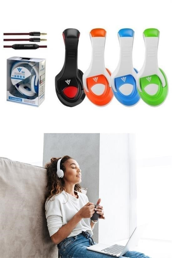 GENEL® Vykon MQ4440mm Sürücülü Mikrofonlu Bilgisayar Kulaklığı Jak Girişli - UcuzaGeliyor