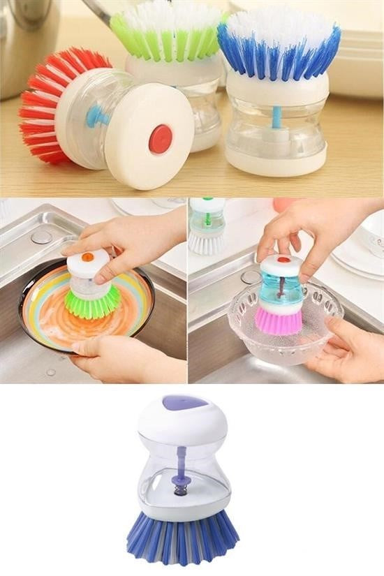 BUFFER® Deterjan Hazneli Kolay Bulaşık Yıkama Fırçası Bulaşık Sünger