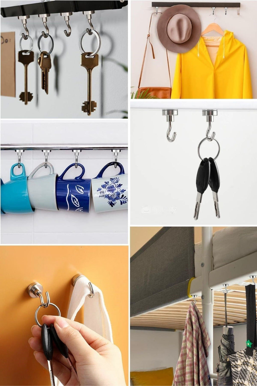 GENEL® Güçlü Manyetik Mutfak,Banyolar İçin Çok Amaçlı 2'li Magnet Askı - UcuzaGeliyor