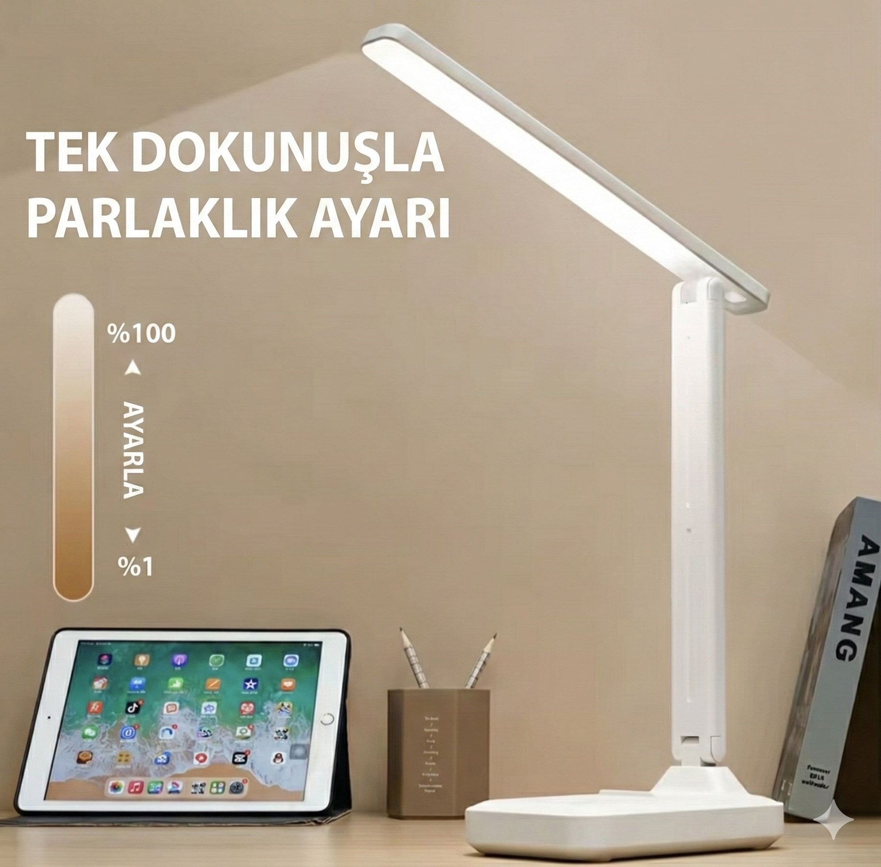 Katlanabilir Dokunmatik Kontrollü Göz Dostu Akıllı LED Masa Lambası - Enerji Tasarruflu
