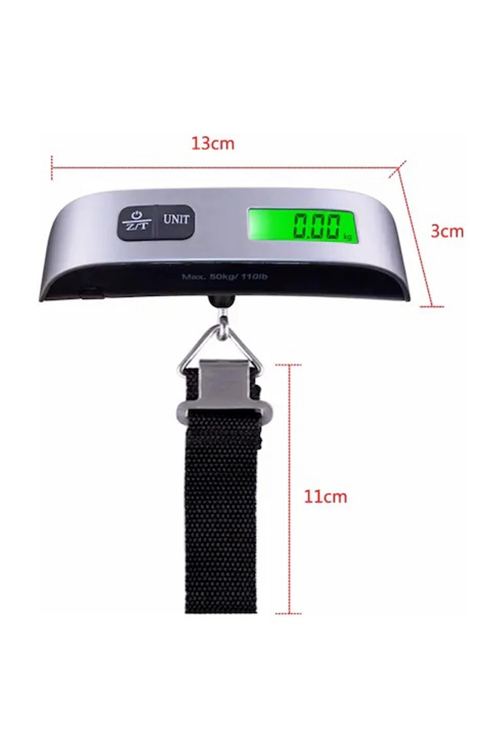 Dijital Işıklı Elektronik Askılı El Bagaj Tartısı Bavul Kantarı Seyahat Çantası 50kg