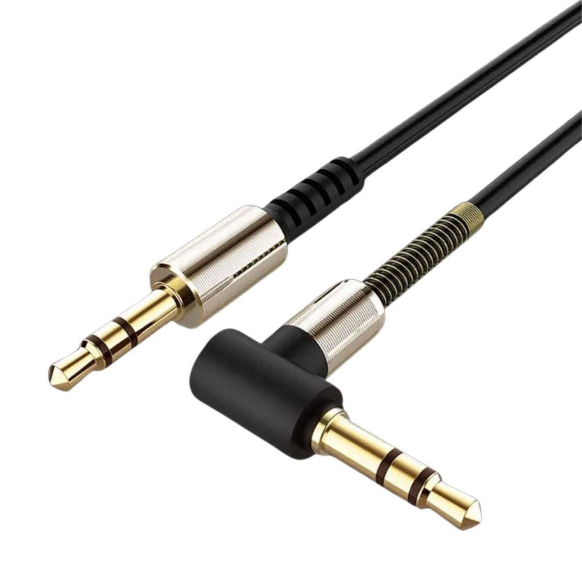 GENEL®  3.5mm AUX Kablosu Jak Erkek Erkek L Tipi 1 Metre Ses Aktarım Kablosu - UcuzaGeliyor