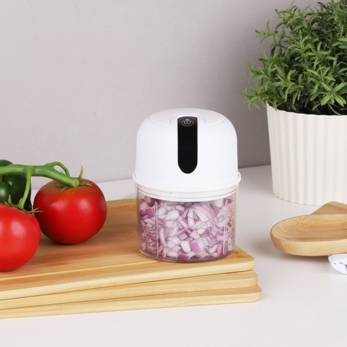 BUFFER® 280ml Şarjlı Taşınabilir,Pratik,Kolay Temizlenebilen Hızlı Sessiz Kablosuz USB ile Şarj Olabilen Mini Mutfak Doğrayıcısı