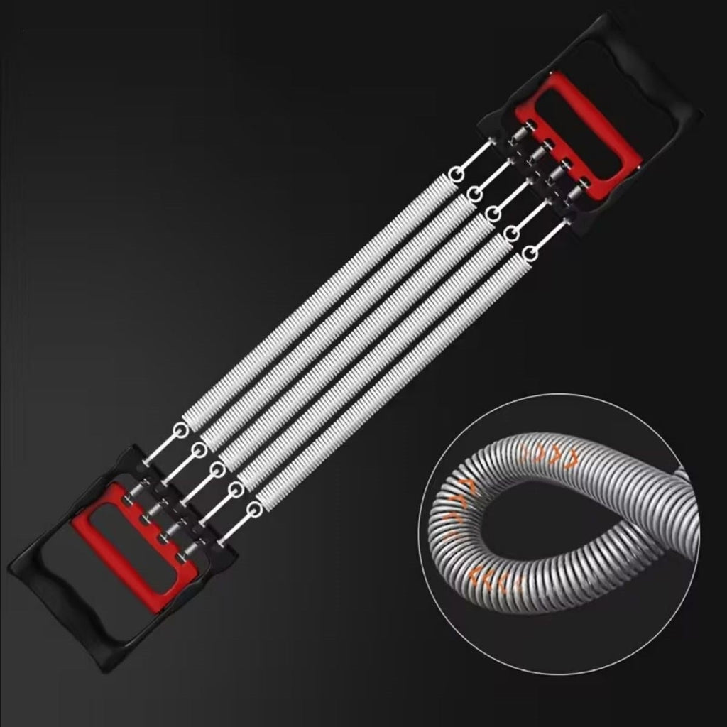 BUFFER® Göğüs Genişletme ve Kuvvet Egzersiz Aleti - 5 Yaylı 5 Kademeli Ayarlanabilir Fitness ve Kuvvet Antrenmanı Ekipmanı - UcuzaGeliyor