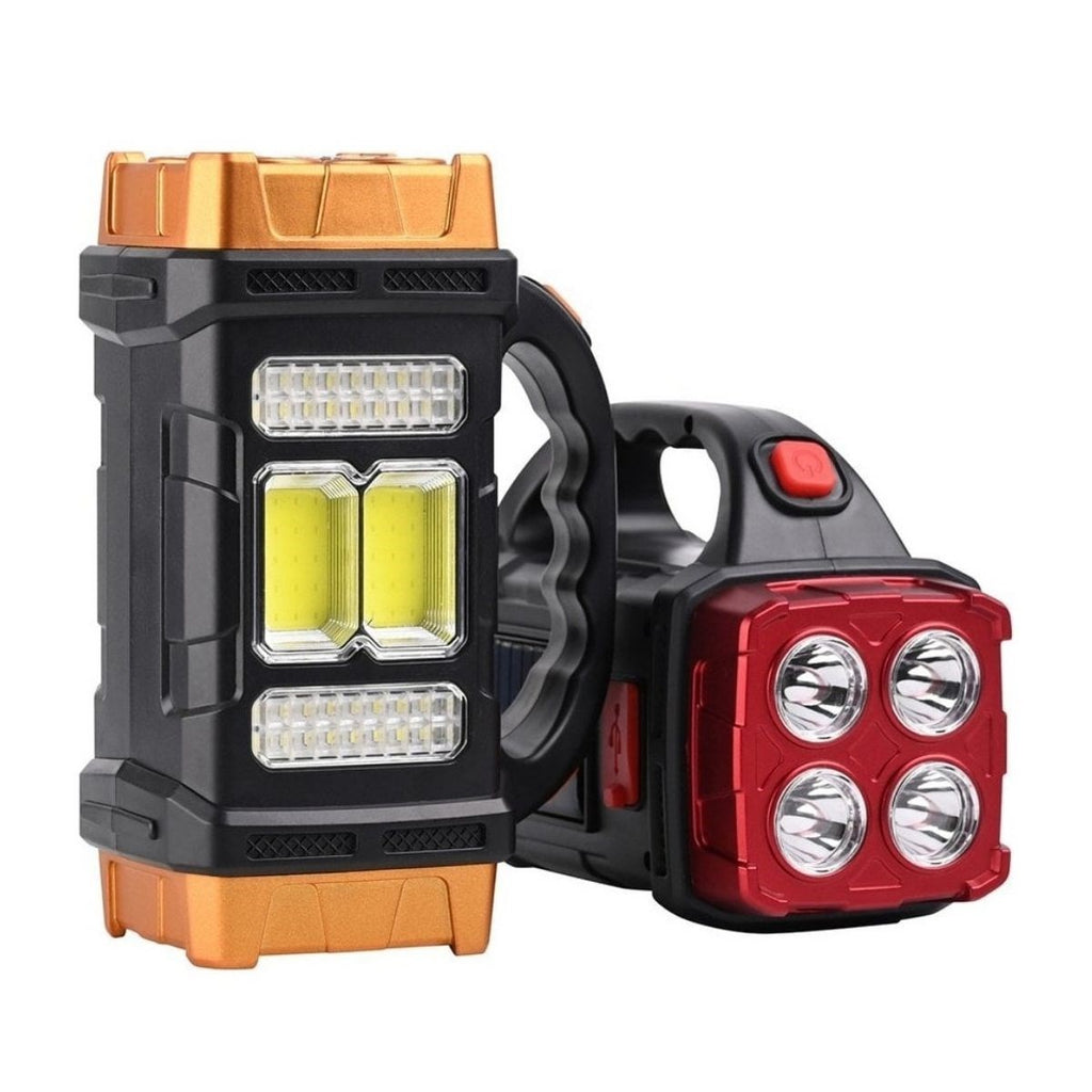 ucuzageliyor® Solar ve USB Şarjlı LED + COB El Feneri | 1500 mAh Şarjlı Taşınabilir Çalışma Işığı-Su Geçirmez HB-2678