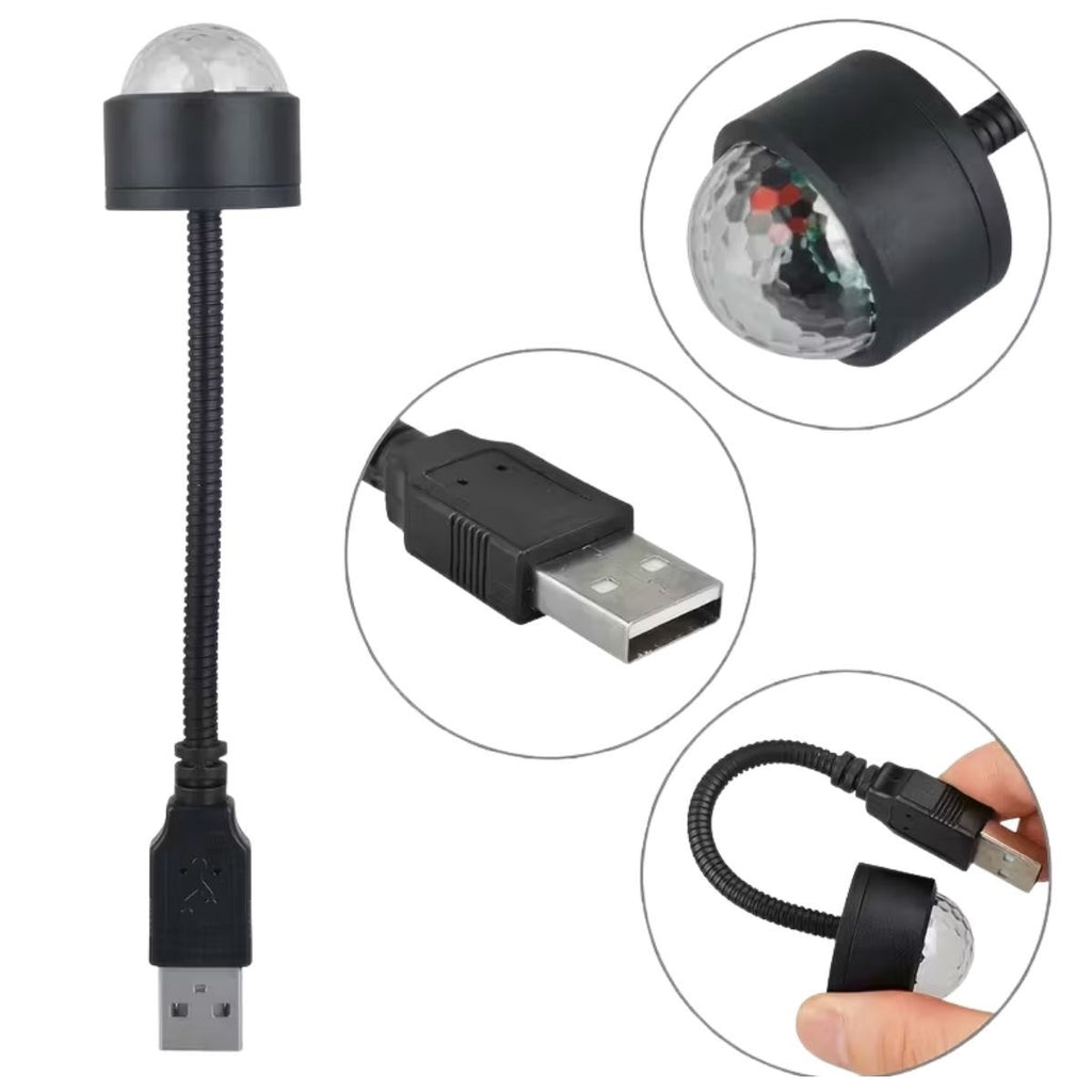 BUFFER® USB Sese Duyarlı 8 Farklı Mod Işıklı LED Atmosfer Işığı - Ambiyans Aydınlatması