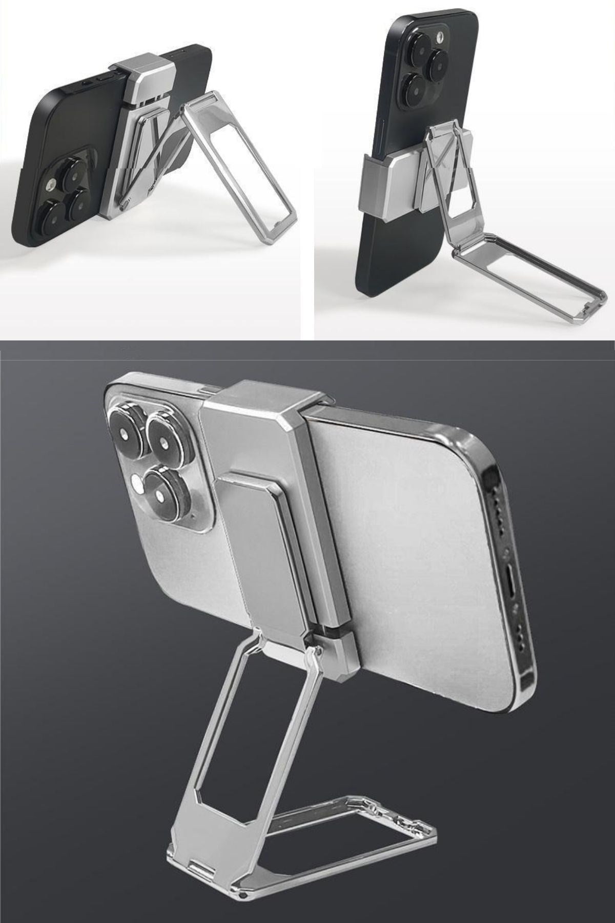 BUFFER®  360 derece Dönen Tüm Telefon Tipleri İle Uyumlu Metal Telefon Standı Braket