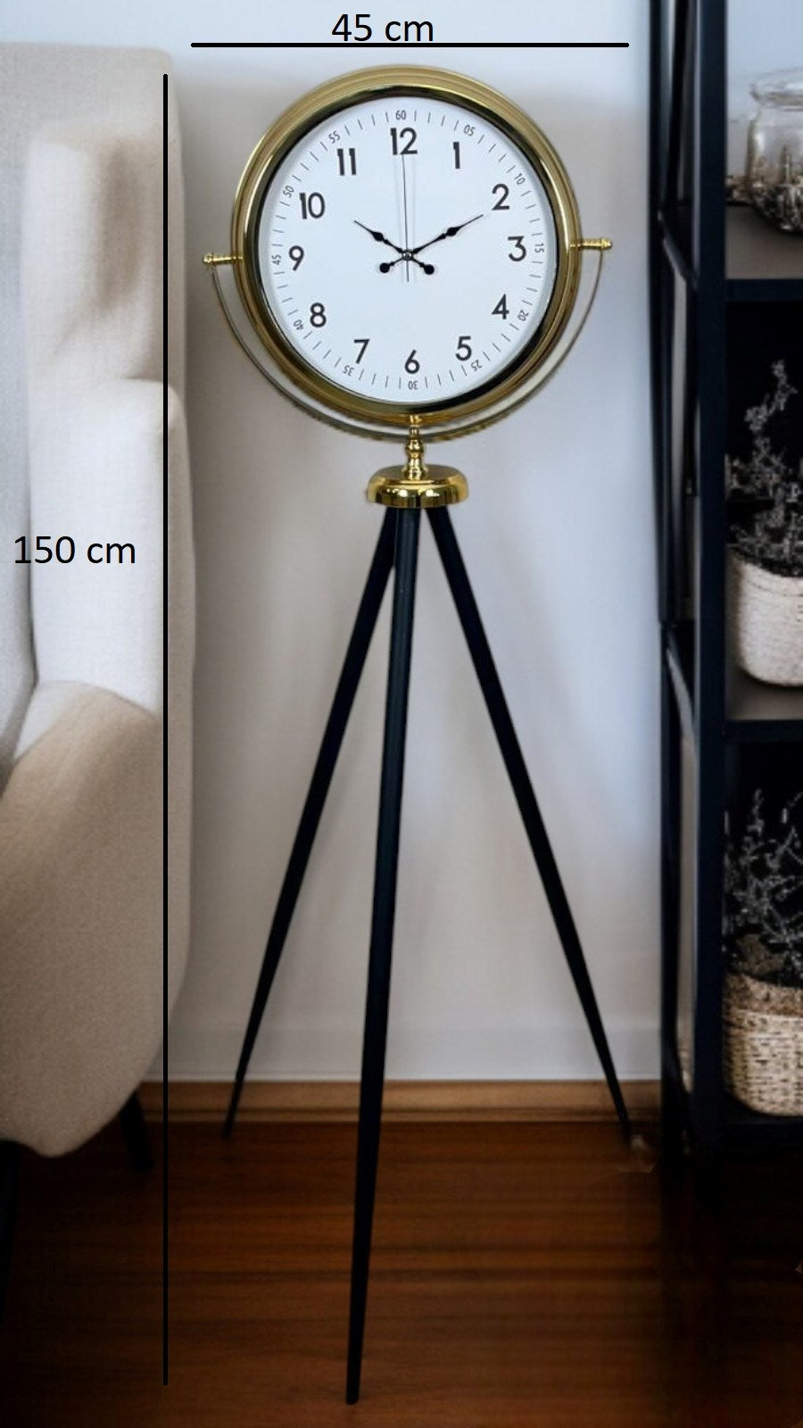 Luxury Gold Tripod Ayaklı Saat