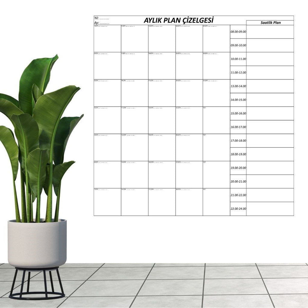GENEL® Aylık Planlayıcı Manyetik Duvar Stickerı Takvim Plan Çizelgesi - UcuzaGeliyor