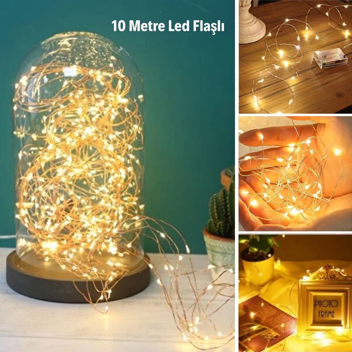 Sarı Peri LED Flaşlı Işık - 10 Metre Dekoratif Oda ve Organizasyon Aydınlatması