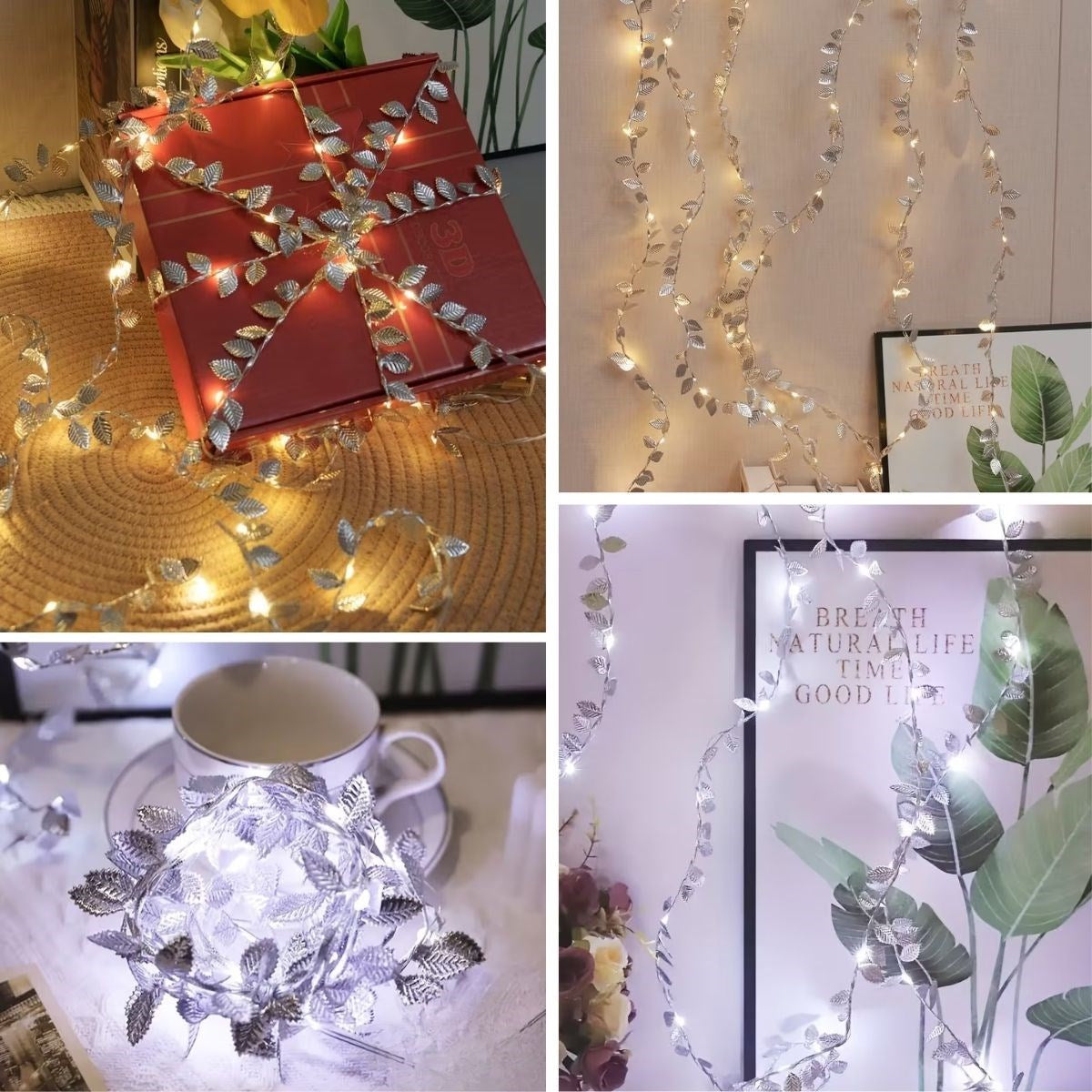 3 Metre Yaldızlı Gümüş LED Işık - Dekoratif Ortam ve Yılbaşı Aydınlatması