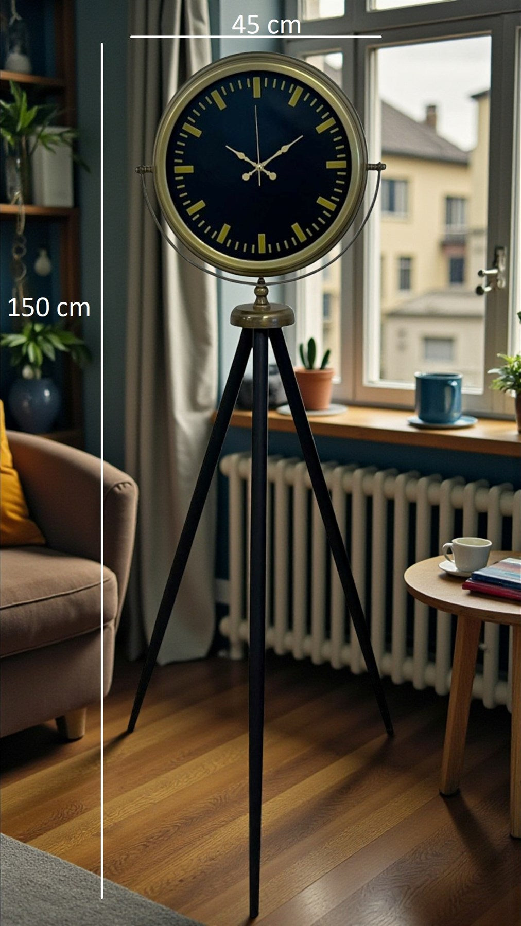 Nostalji Şık Tasarım Tripod Ayaklı Saat