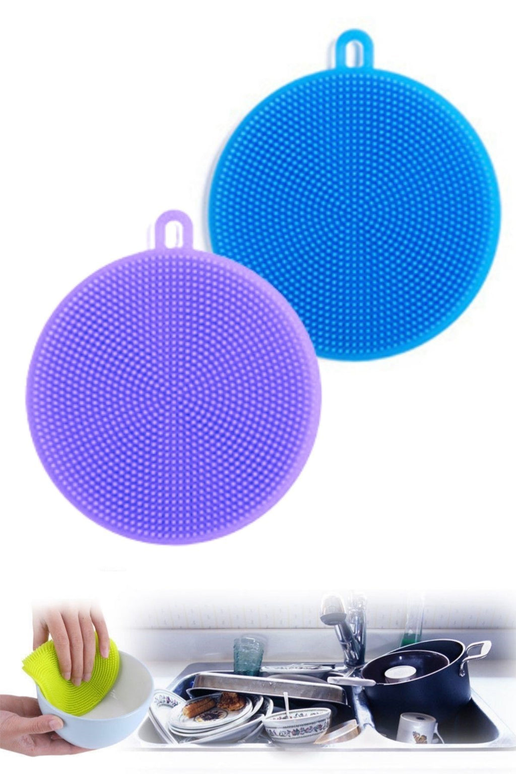 BUFFER® 2'li Kir Tutmaz Tırtıklı Yüzey Bulaşık Yıkama Pedi