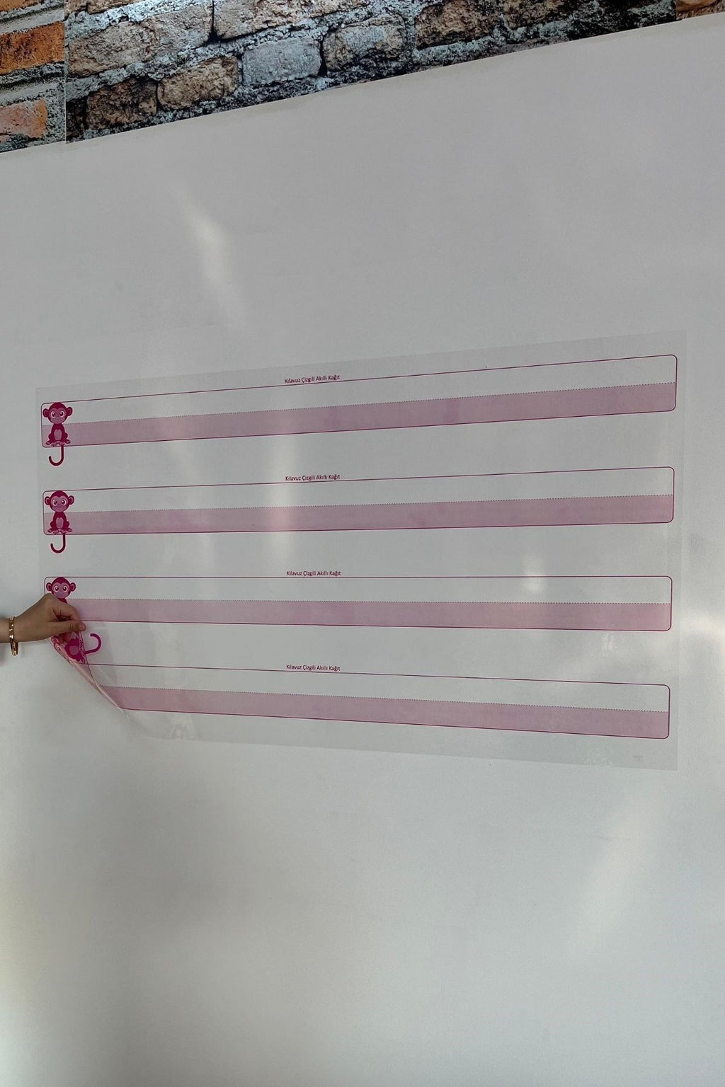 GENEL® Kılavuz Çizgili Akıllı Kağıt Yazı Tahtası Duvarda İz Bırakmaz Statik Yeni Müfredata Uygun 100x56cm - UcuzaGeliyor