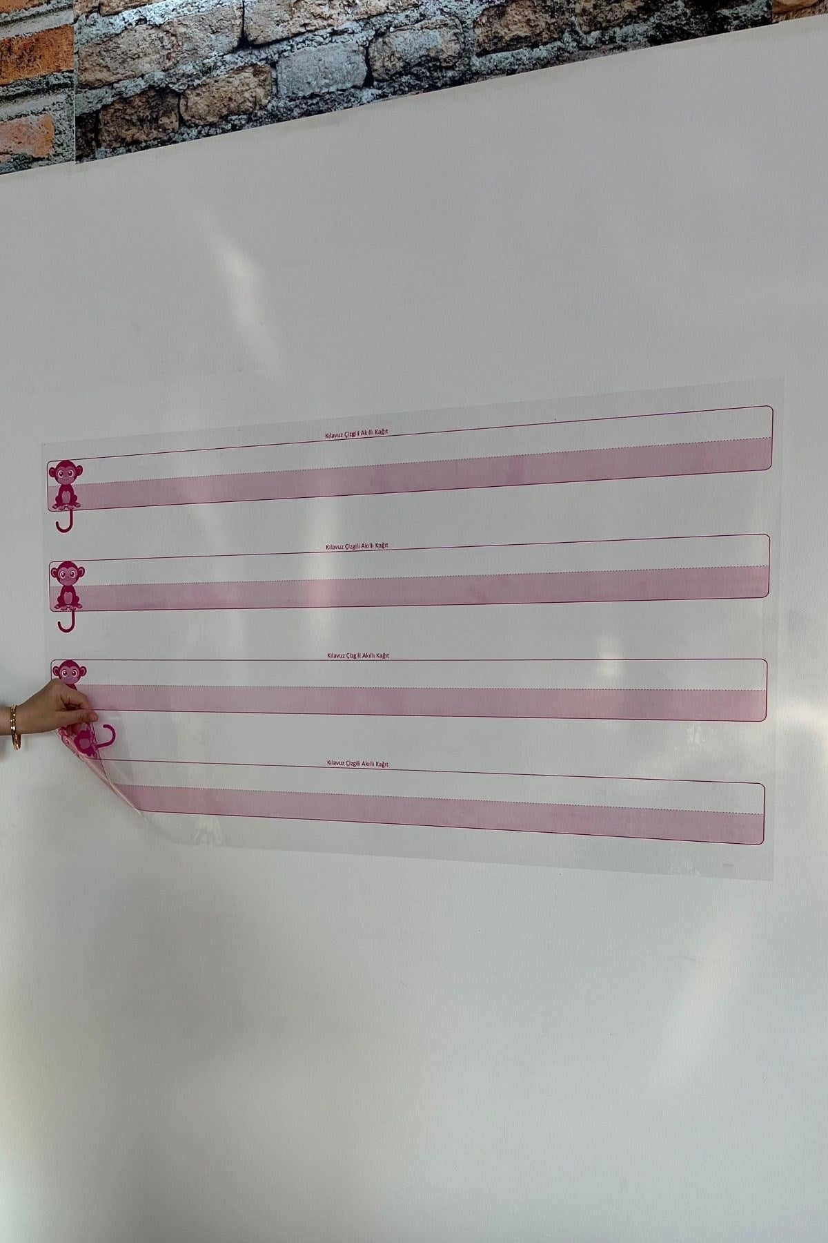 GENEL® Kılavuz Çizgili Akıllı Kağıt Yazı Tahtası Duvarda İz Bırakmaz Statik Yeni Müfredata Uygun 100x56cm - UcuzaGeliyor