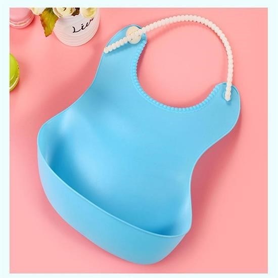 GENEL® Çocuk Bebek Mama Önlüğü Dökülme Engelleyici Bükülebilir Mavi - UcuzaGeliyor