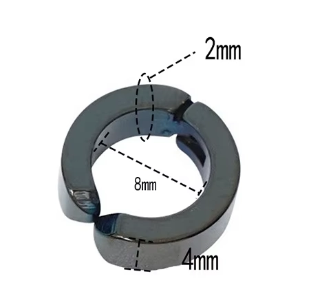 Erkek Küpesi - 1 Adet Siyah Çelik Kıstırmalı Küpe Paslanmaz Atmaz Çelik Siyah Küpe