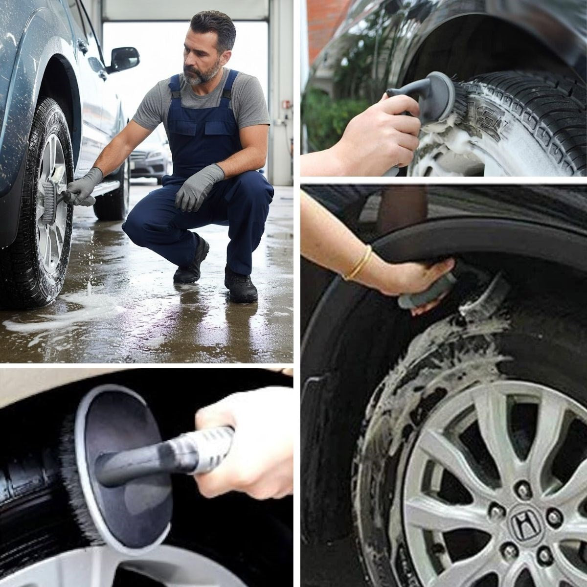 Çok Amaçlı Araç Temizlik Fırçası - Oto İç ve Dış Yüzeyler, Koltuk, Halı, Torpido ve Jant İçin Ergonomik Temizlik Fırçası