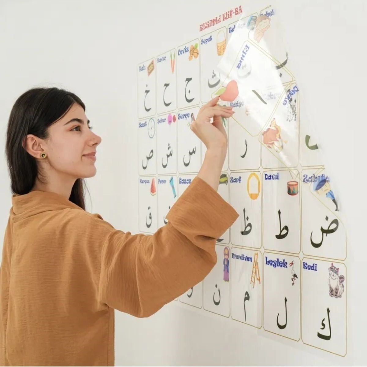 GENEL® 70x100 cm Statik Kağıt Elif-Ba Öğrenme Tahtası - UcuzaGeliyor