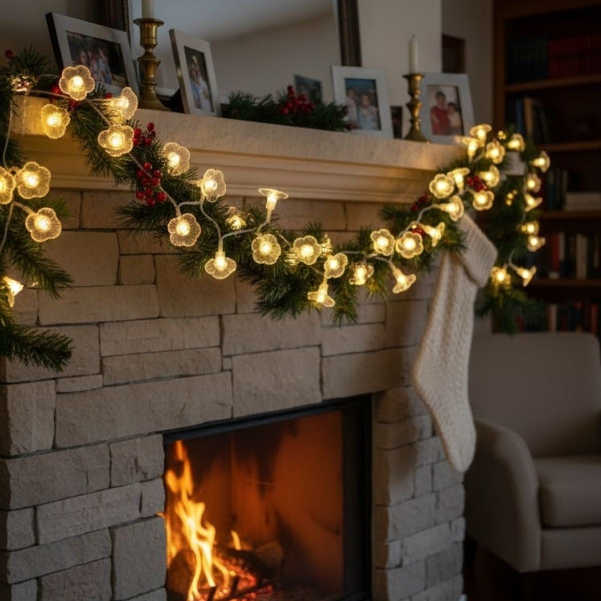 Çiçek Desenli 3.5 Metre USB LED Işık - 20 LED li Dekoratif Ortam Aydınlatması