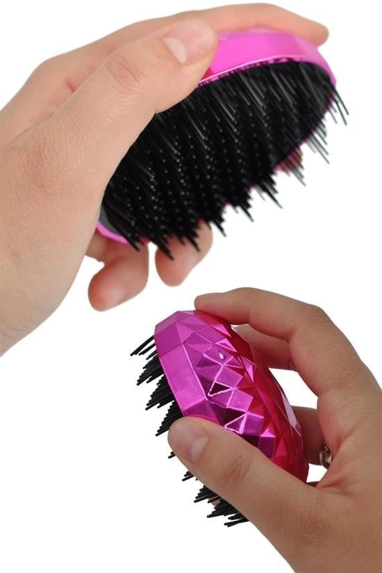 BUFFER® Neon Pembe Düzleştirici Tarak Geniş AralıklıHer Saç Tipine Uygun Fırçalı Saç Düzleştirici