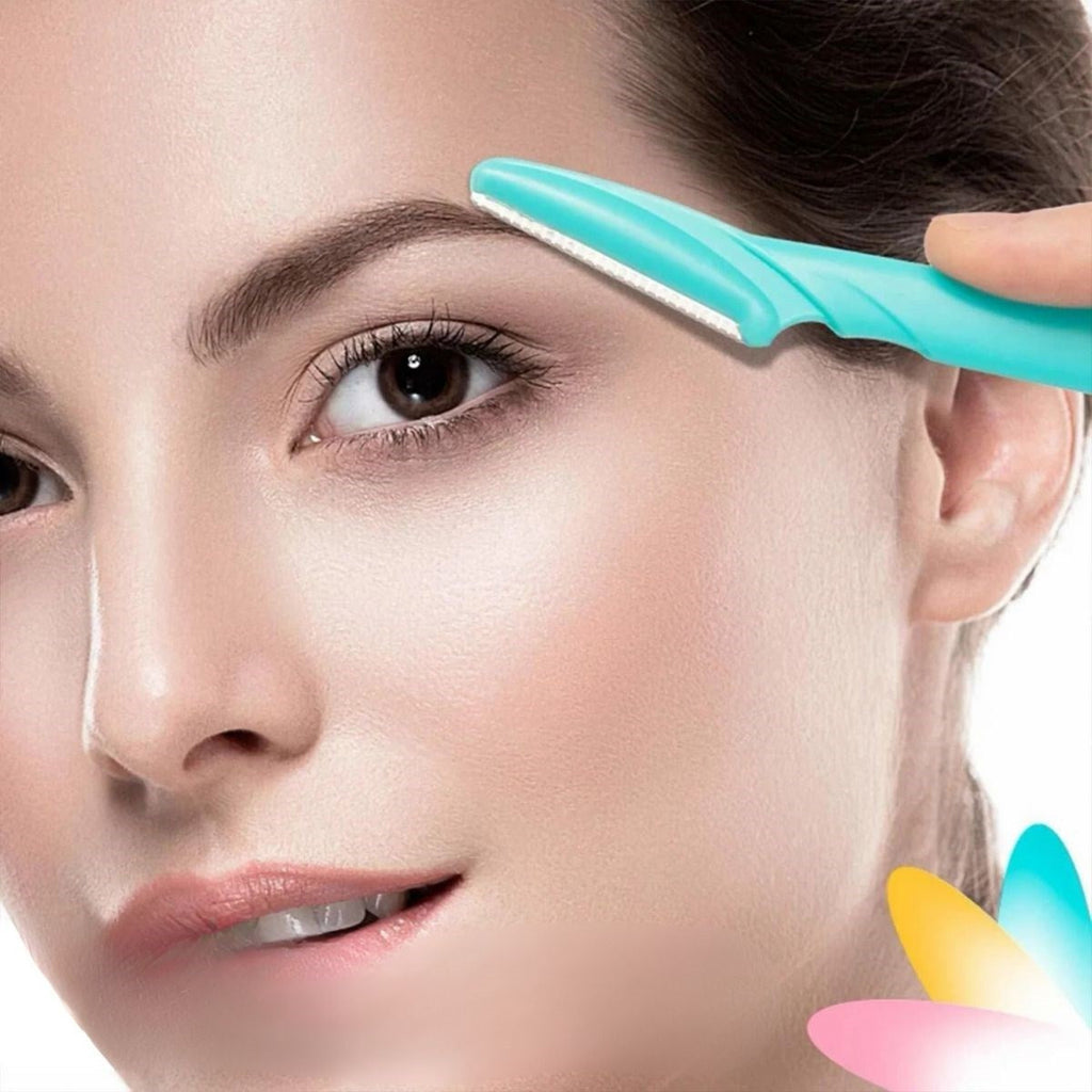 BUFFER® 3 lü Kadın Kaş Usturası Seti - Hassas Ciltler İçin Güvenli Yüz Tüy Temizleme Bıçağı