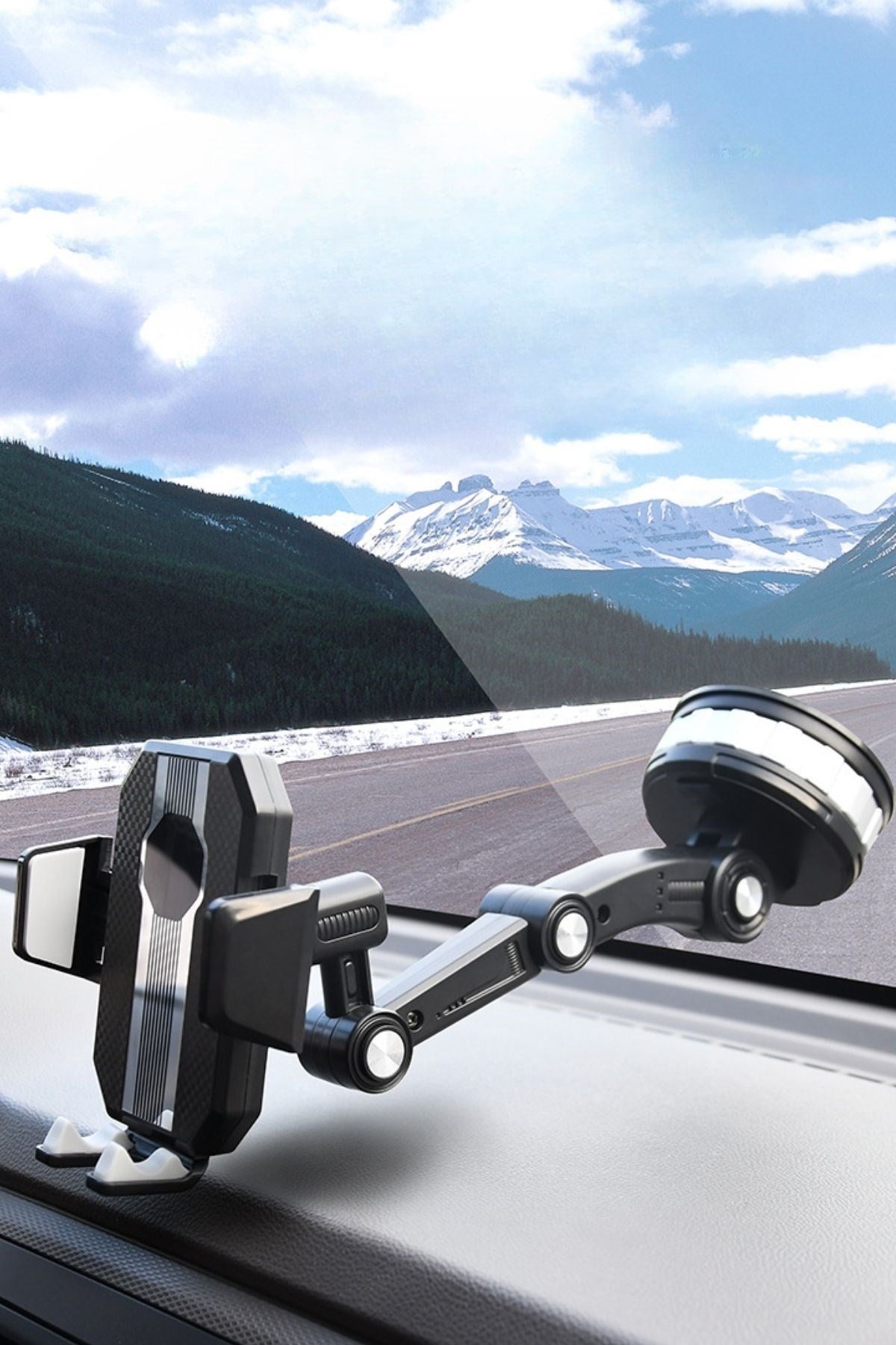 BUFFER® Jel Vantuzlu Cama Takılabilen Güçlü 360 Derece Dönebilen Ayarlanabilir Araç Içi Vantuzlu Telefon Tutucu