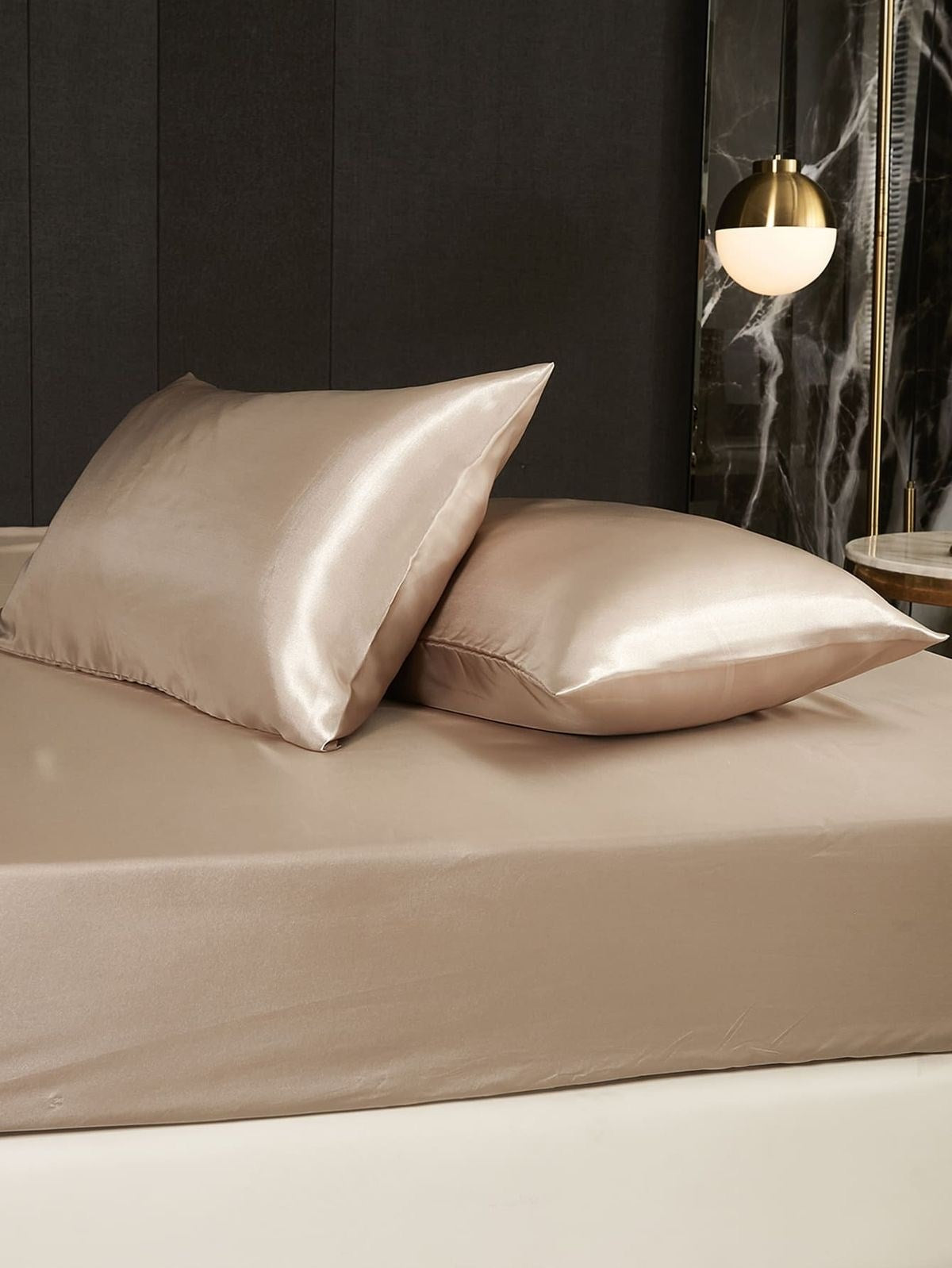 Antibakteriyel Terletmeyen İpek Saten Yastık Kılıfı 2'li 50x70 Altın Sarı