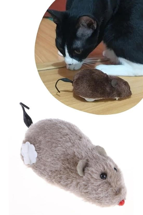GENEL® Kurmalı Kedi Eğitim Oyuncağı Tüylü Peluş Fare Yakalama İnteraktif Sevimli Eğlenceli Oyuncak - UcuzaGeliyor