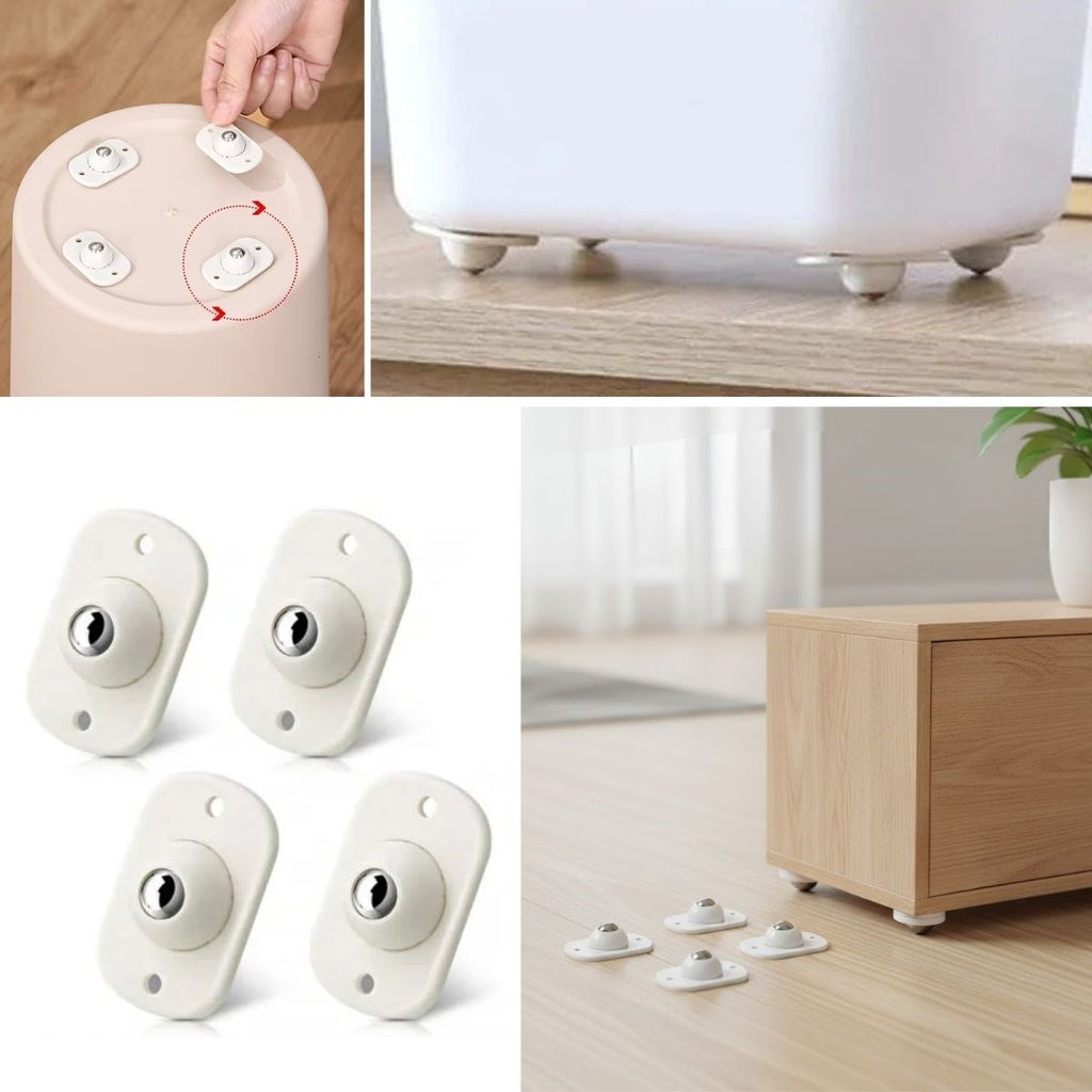 BUFFER® Beyaz Eşya ve Mobilya İçin 4 lü Tekerlekli Kaydırma Aparatı - Hafif ve Orta Ağırlıktaki Ürünler İçin Pratik Kaydırıcı Set