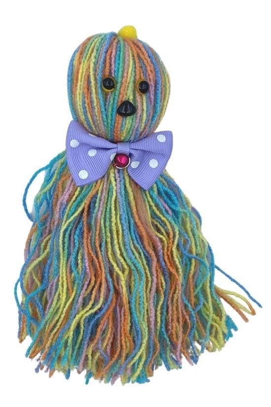 BUFFER® Ahtapot Şekilli Zilli Ve İpli Rengarenk Püsküllü Sevimli KediOyuncağı - UcuzaGeliyor