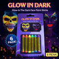 Fosforlu Glow Parti Boyası 6 lı - Karanlıkta Parlayan Yüz Boyası