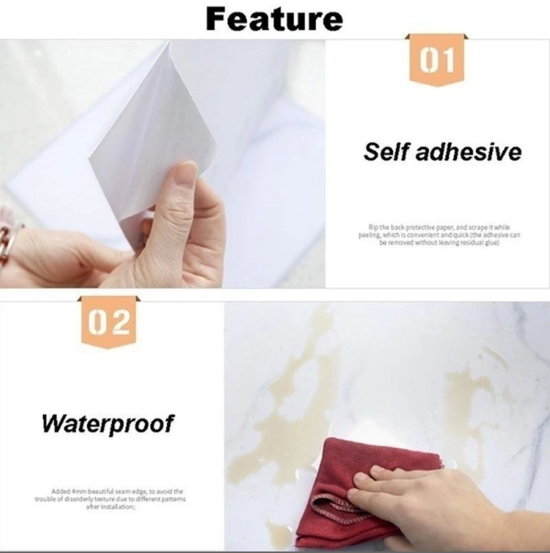 Gri Mermer Desen Duvar Sticker (30*30)