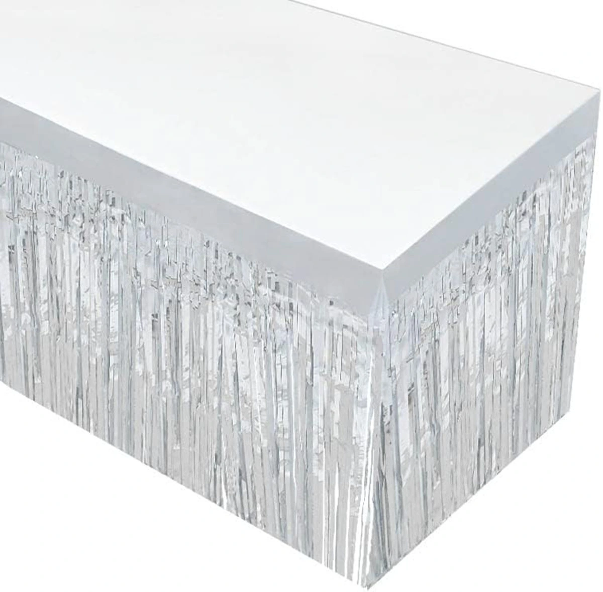Gümüş Metalize Masa Eteği 275x75 Cm - Kendinden Yapışkanlı